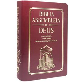 Biblia Assembleia de Deus Vinho Capa Igreja