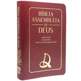 Biblia Assembleia de Deus Vinho Capa Logo