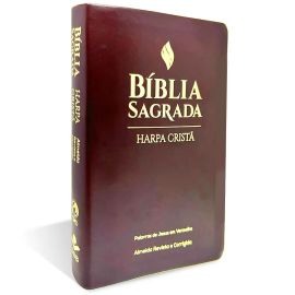 BIblia Sagrada Harpa Crista Marron Escuro